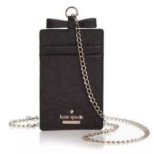 NWOT ♠️ Kate Spade Black Cameron Street Lanyare Card Case